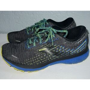 Brooks Ghost 13 Pixel Black Blue Volt Men's Size 9.5Running Sneakers 1103481D069